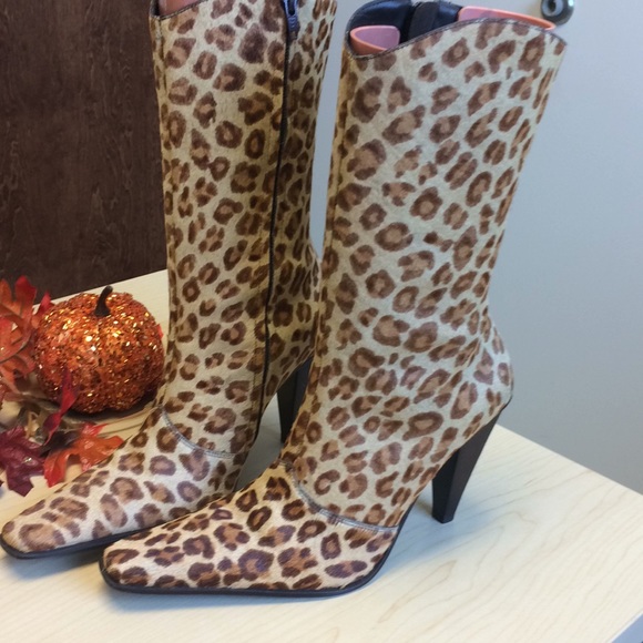Dolce Vita Shoes - Dolce Vita leopard print leather boots size 8M
